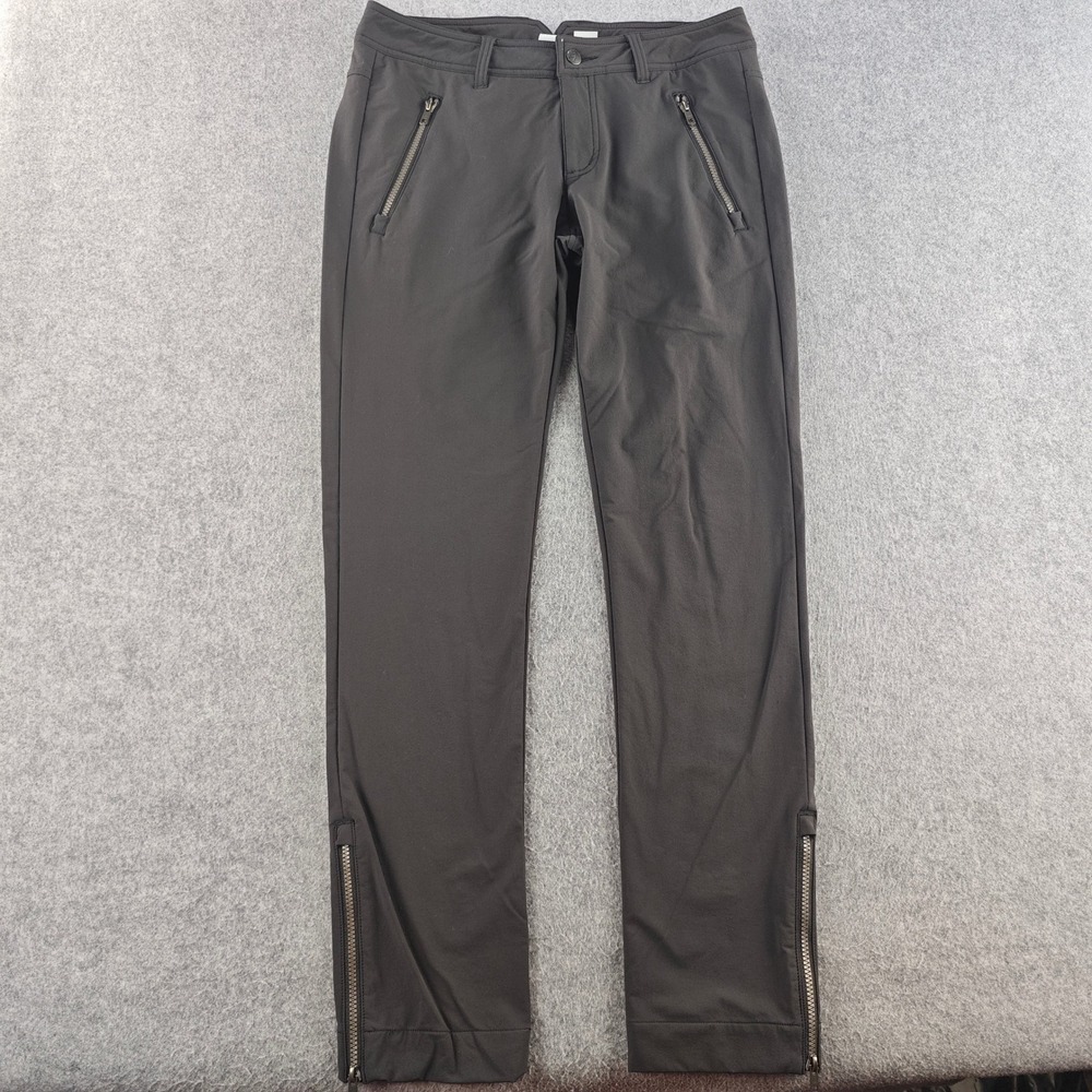 Stio Rivet Pant Womens 10 Black Outdoor Hiking Pants Ankle Zip Stretch Slim